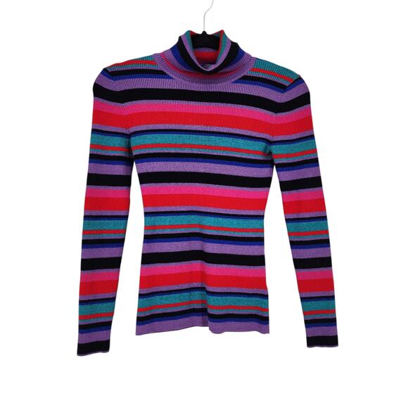 Molly Bracken Women's Striped Knitted Turtleneck Sweater Size XS - Picture 1 of 4
